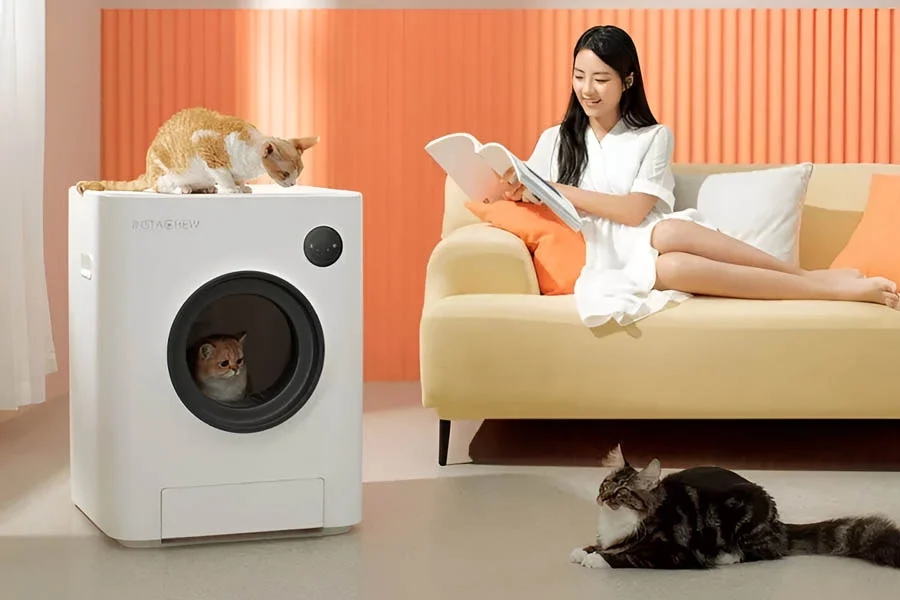 spinning cat litter box