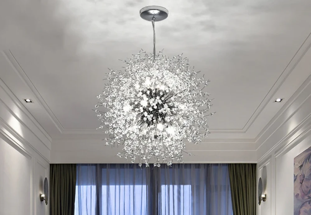 crystal globe chandelier